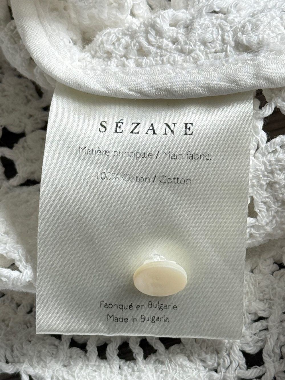 Sézane White Crochet Lace Button Top | Size 38 (US 6) - Picture 9 of 9